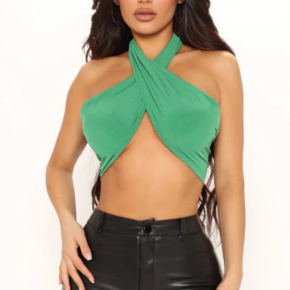 Fashion Nova Higher Highs Halter Top - Green - Picture 1 of 2